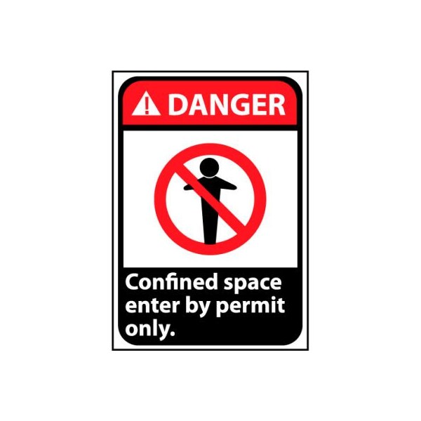 National Marker Co Danger Sign 14x10 Aluminum - Confined Space DGA36AB - main